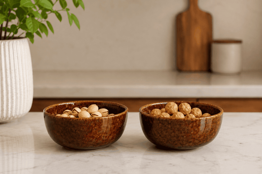 VELIXCO Rustic Earth Serving Bowl Set of 2