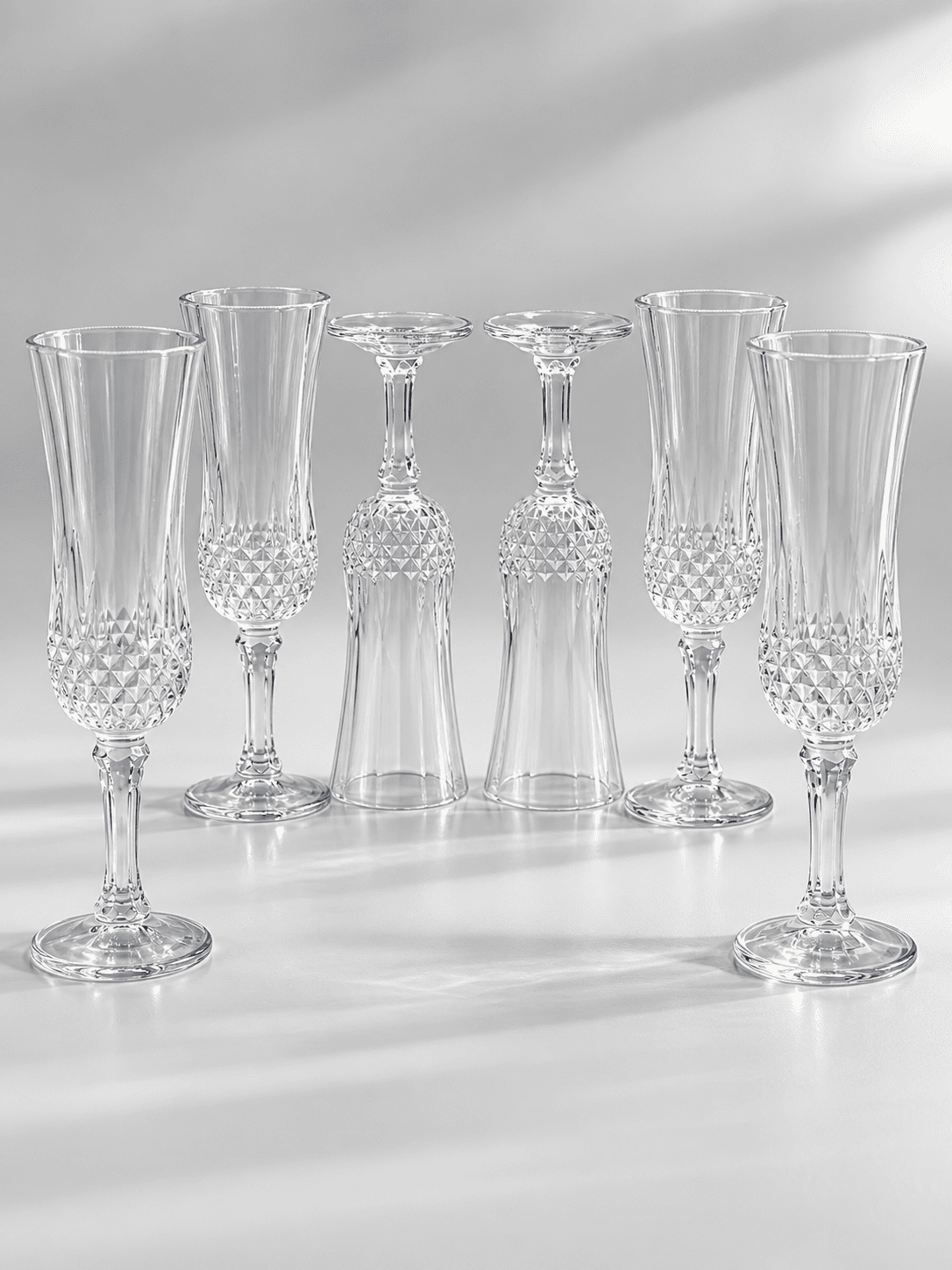 Velixco Champagne Glass Set of 6 – Crystal Flute Design