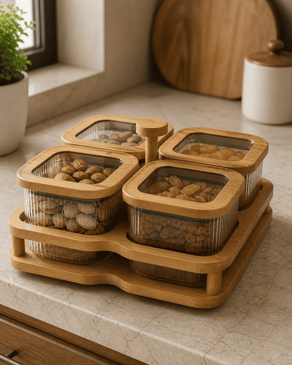 Air Tight Candy/Nuts Jar (Set of 4)
