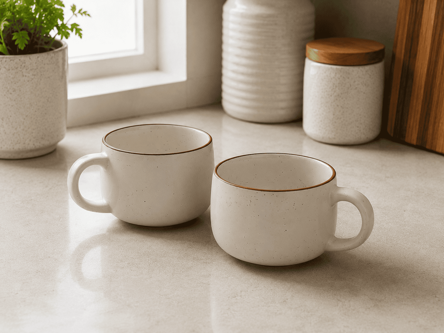 VELIXCO Amber Bloom Vintage Mug Set of 2