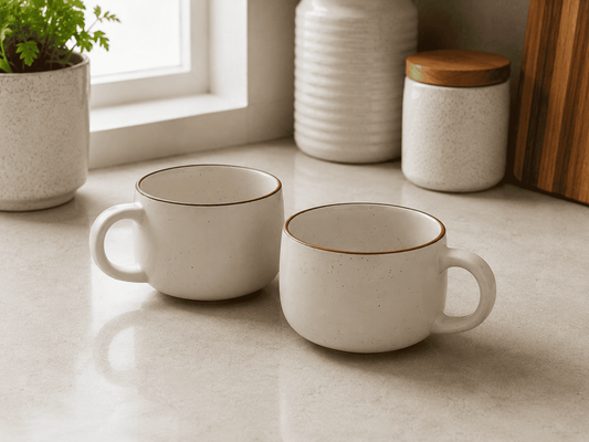 VELIXCO Amber Bloom Vintage Mug Set of 2