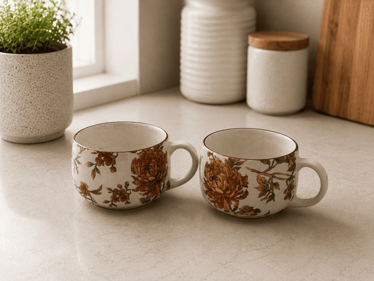 VELIXCO Autumn Bloom Mug Set of 2
