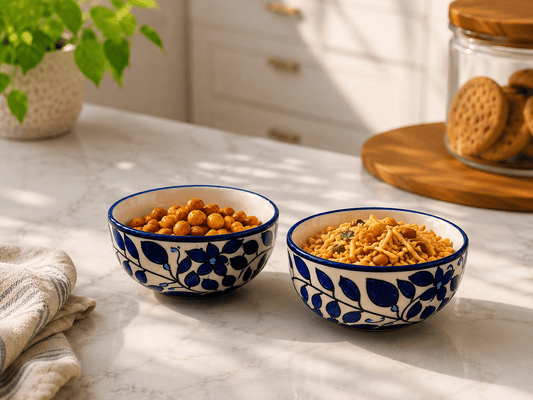 VELIXCO Azure Tile Snack Bowl Set of 2