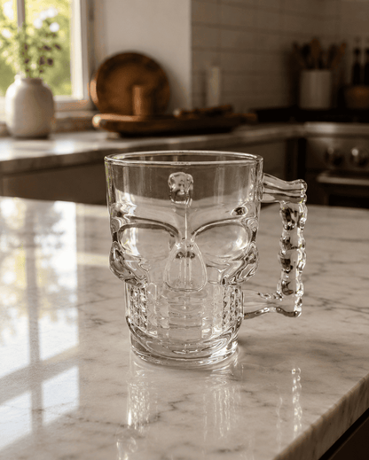 Beer Mug Glass Online – 500ml Bold Skull Design (Set of 2)