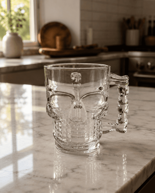 Beer Mug Glass Online – 500ml Bold Skull Design (Set of 2)