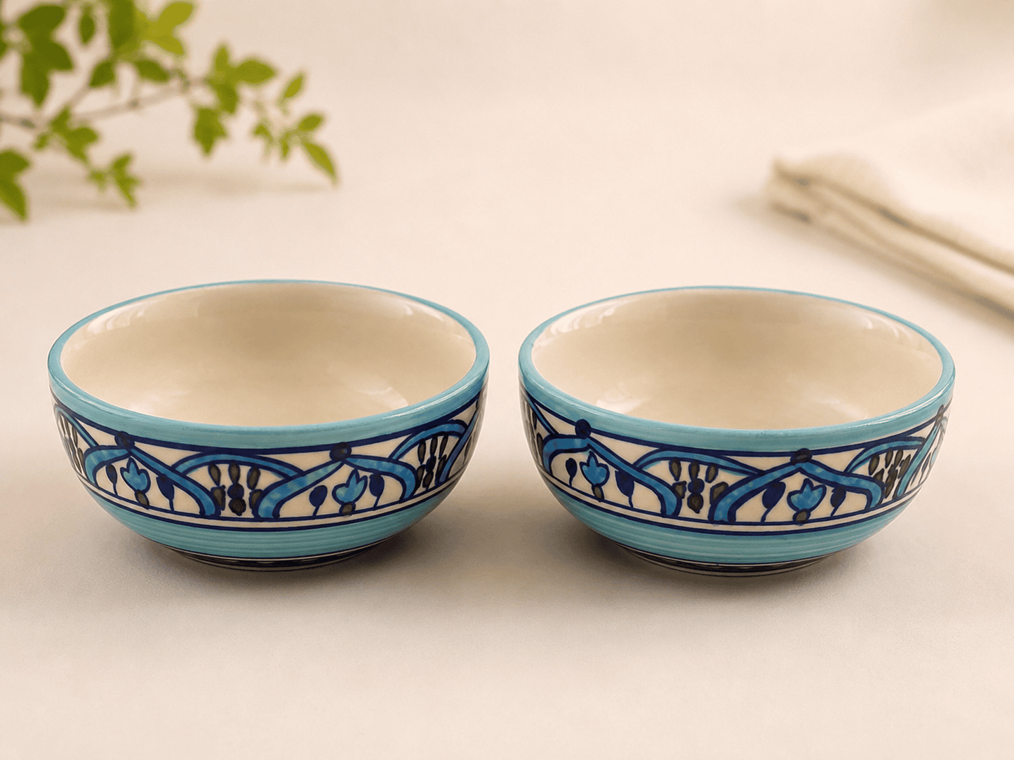 VELIXCO Bohemian Floral Bowl Set of 2