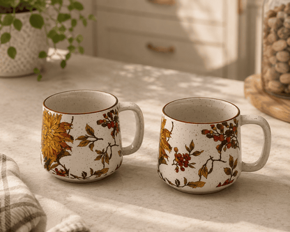 VELIXCO Boho Garden Mug Set of 2