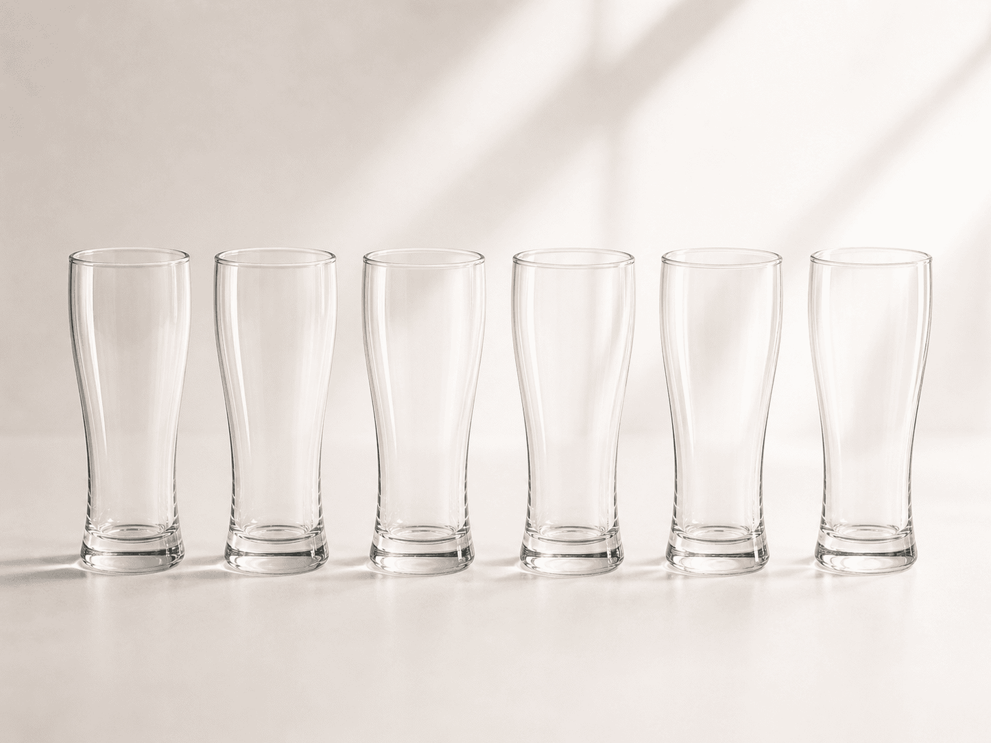 Velixco Tall Drinking Glass Set of 6 - Elegant & Durable Drinkware