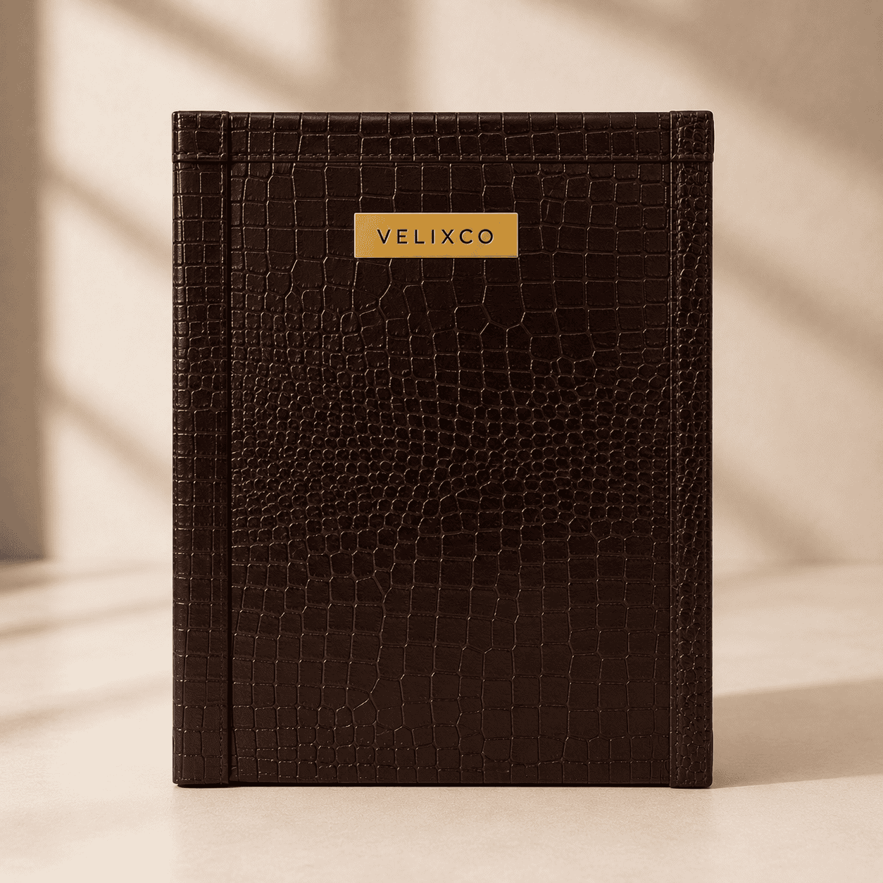 VELIXCO Executive Leatherette Bar Set of 4 Glasses