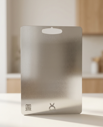 VELIXCO Stainless Steel Chopping/ Cutting Board for Kitchen – Food Grade 304