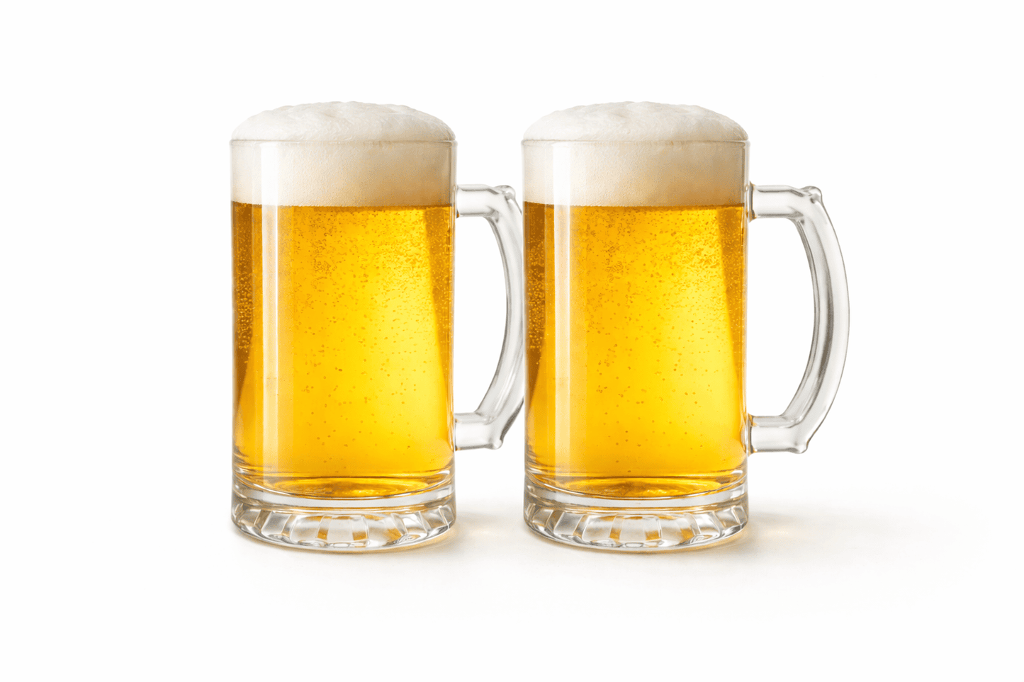 Glass Calvin Juice / Beer Mugs (Set of 2)