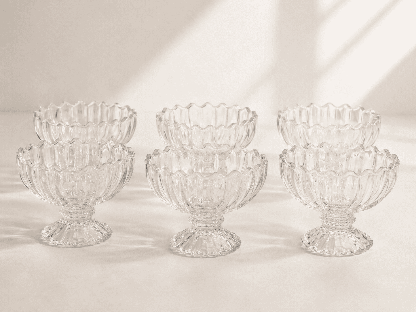 Glass Dessert Bowl Set of 6 – Clear Serving Bowls | Velixco