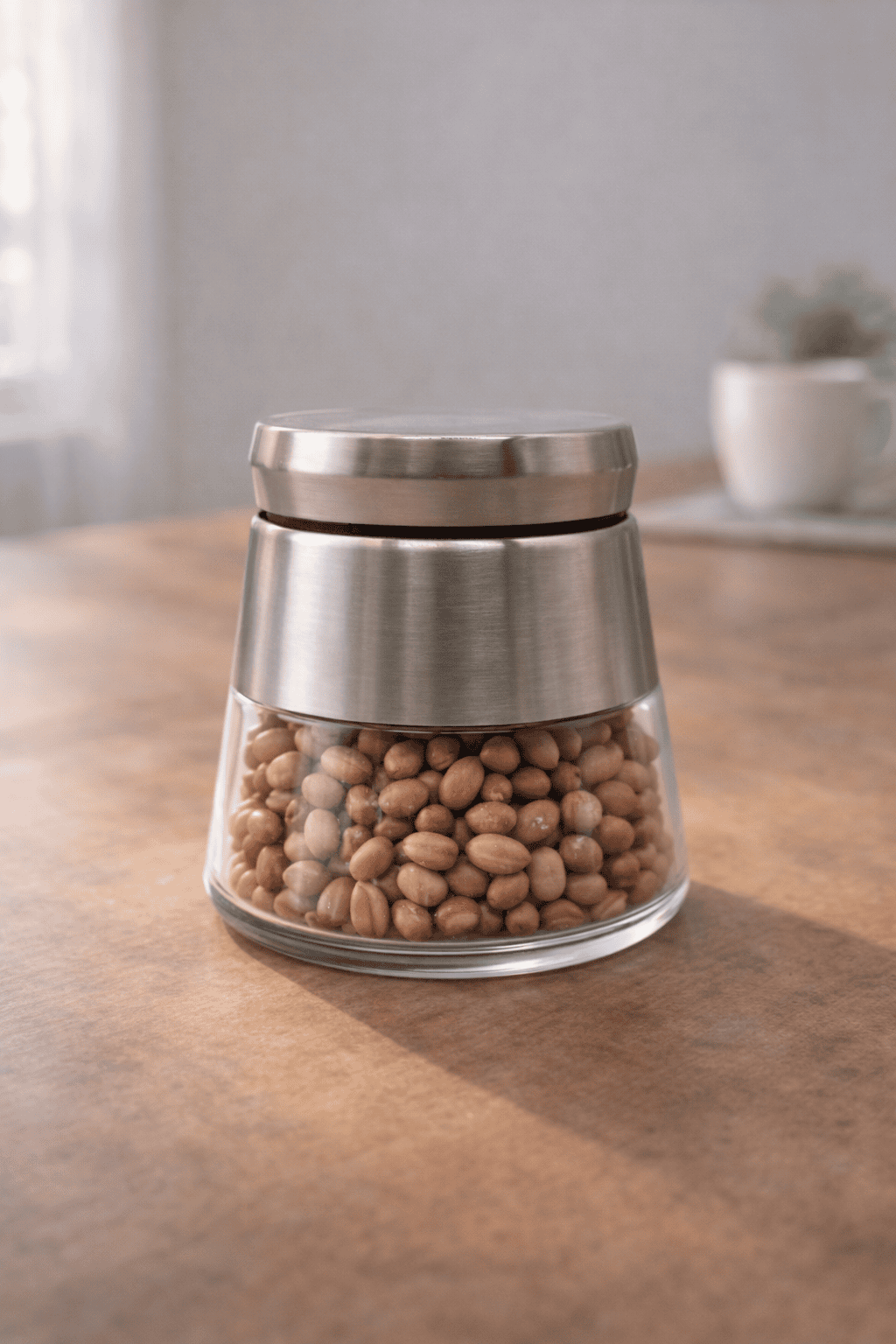Glass Pantry Storage Containers – Half Steel Glass 750ml (Set of 2) - Velixco