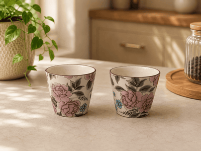 Velixco Indigo Vine handpainted ceramic mug India