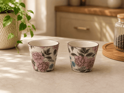 VELIXCO Indigo Vine Mug Set of 2