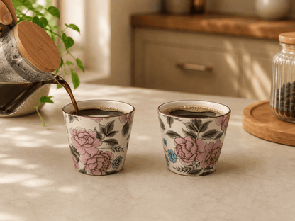 VELIXCO Indigo Vine Mug Set of 2