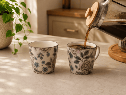 VELIXCO Indigo Vine Mug Set of 2