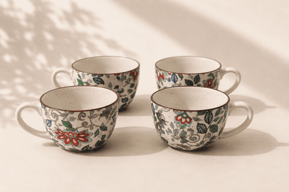 VELIXCO Juliette Bloom Mug Set of 4