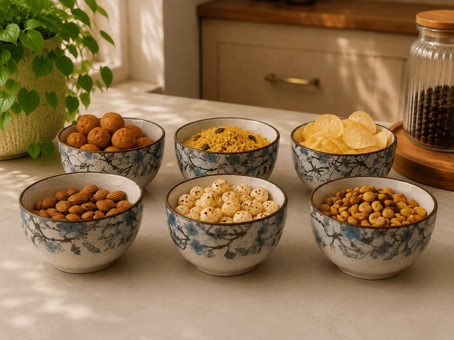 VELIXCO Lavender Meadow Bowl Set of 6