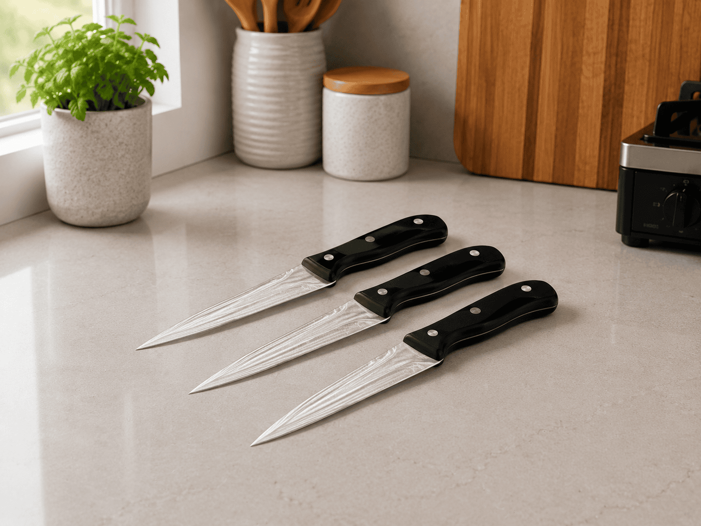 Magnetic Steel Knife Set for Home – 3 Piece Stainless Steel