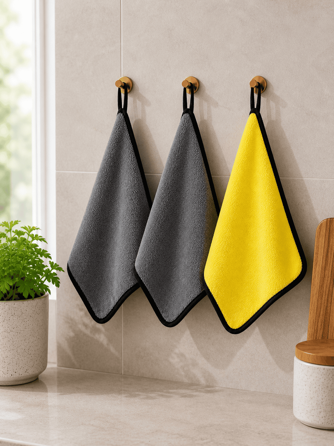 Microfiber Cleaning Cloth Reusable – Yellow Reversible 30cm