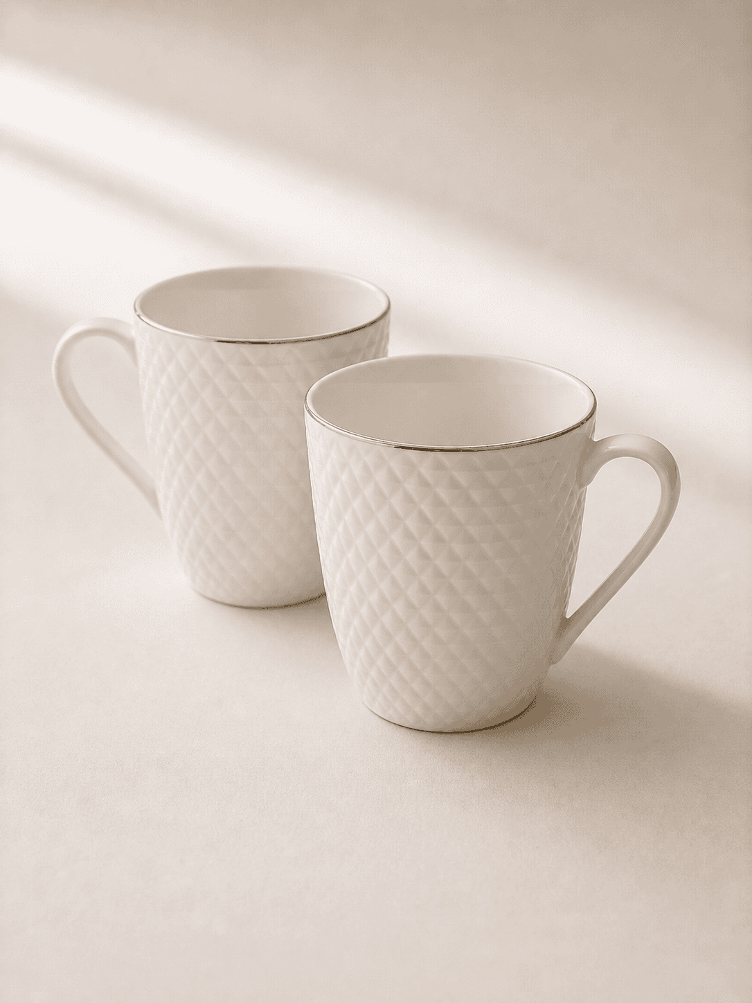 Milk Mug Crystal - Conical Emboss Goldline (Set of 2)