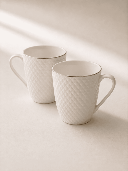 Milk Mug Crystal - Conical Emboss Goldline (Set of 2)