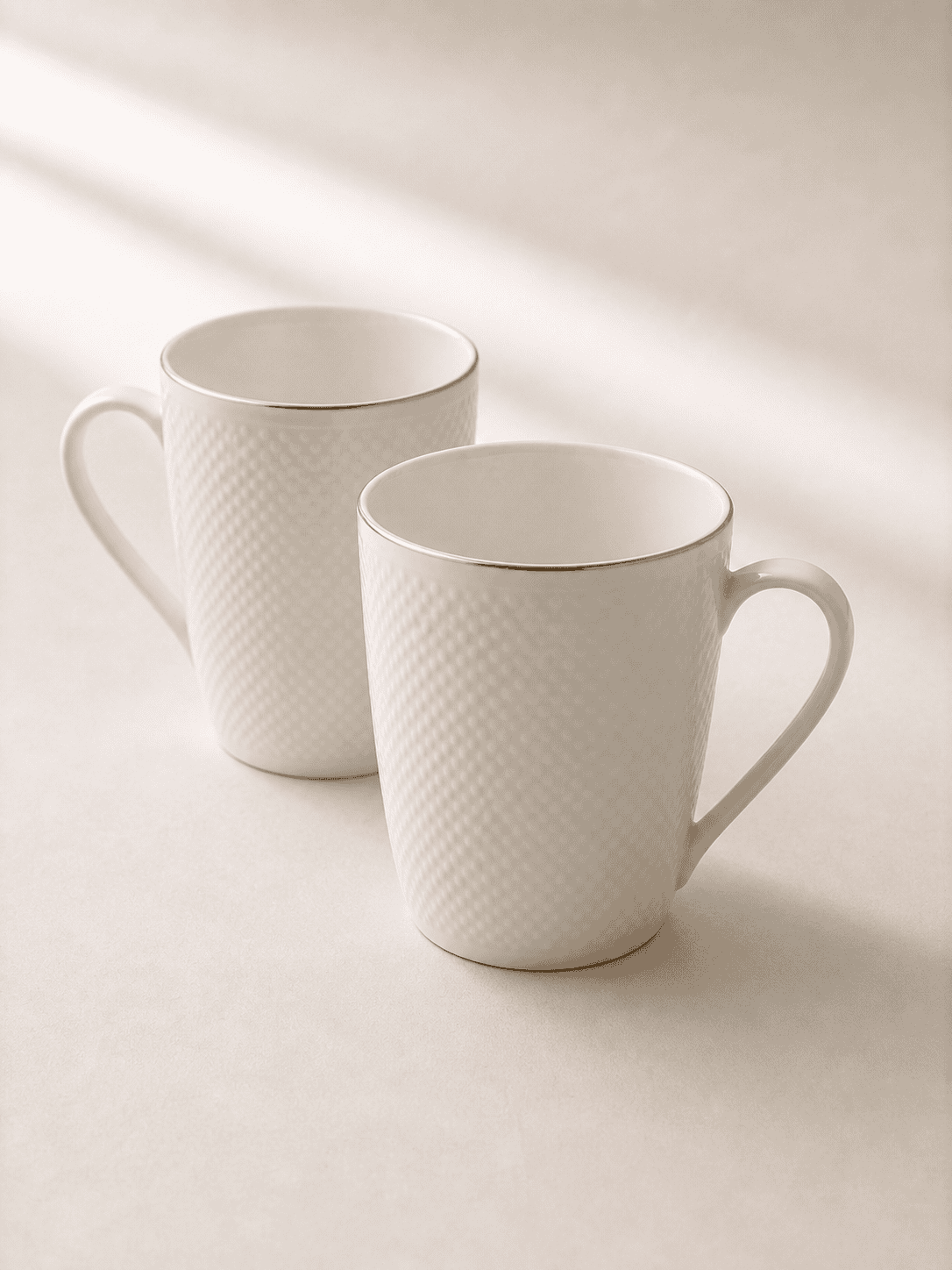 Milk Mug Crystal - Cylindrical Emboss Goldline (Set of 2)