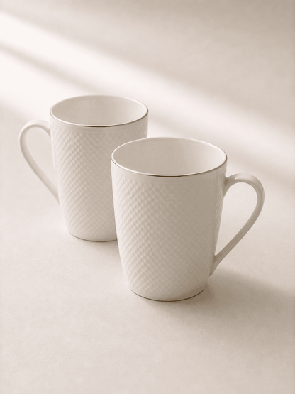 Milk Mug Crystal - Cylindrical Emboss Goldline (Set of 2)