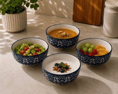 VELIXCO Mediterranean Mosaic Bowl Set of 4