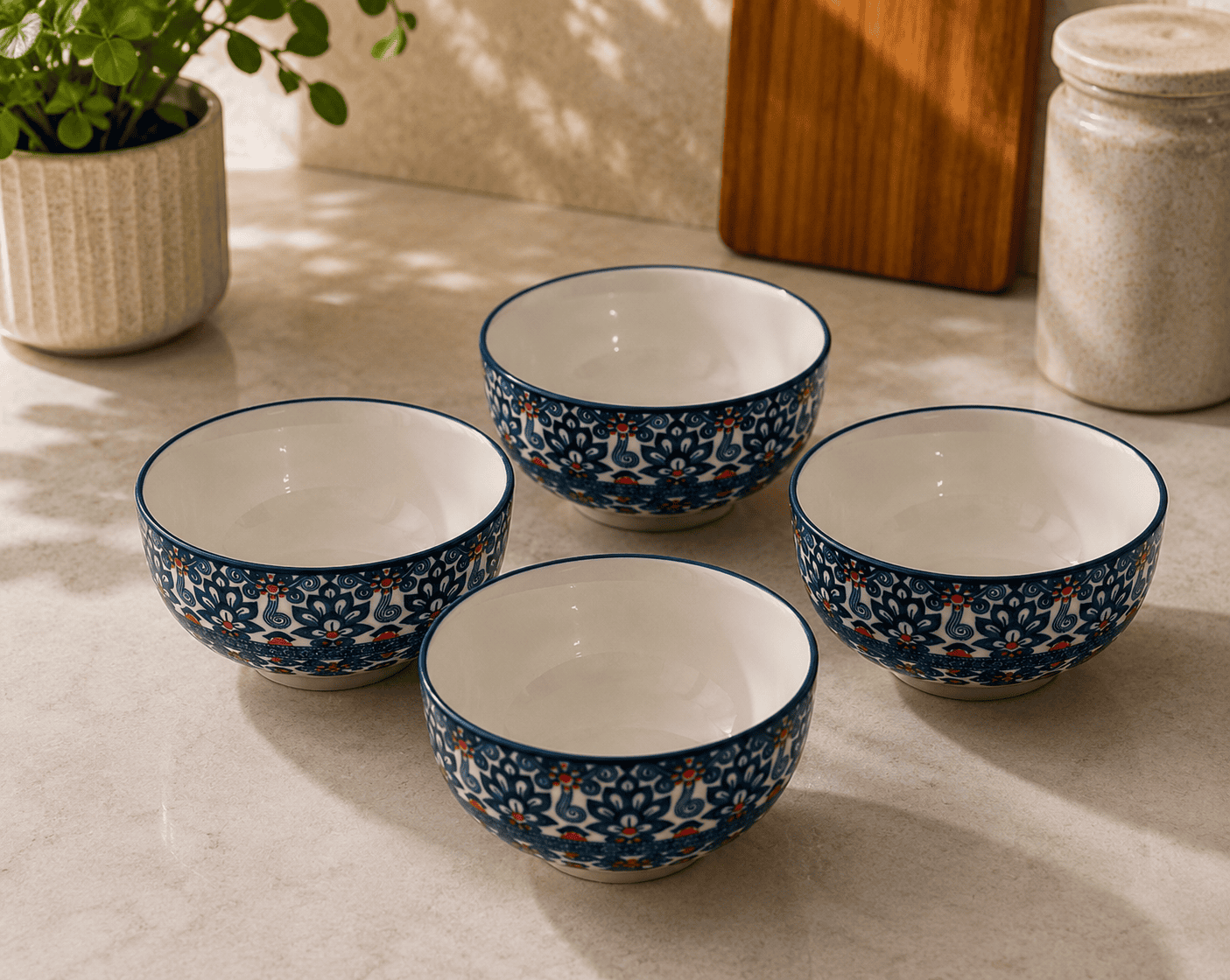 VELIXCO Mediterranean Mosaic Bowl Set of 4