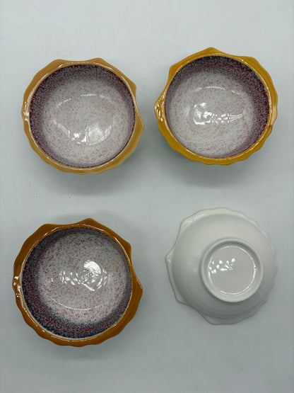 VELIXCO Mustard Special Cut Bowl Set of 4