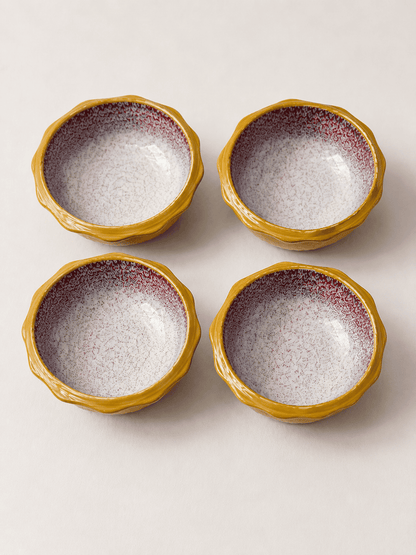 VELIXCO Mustard Special Cut Bowl Set of 4