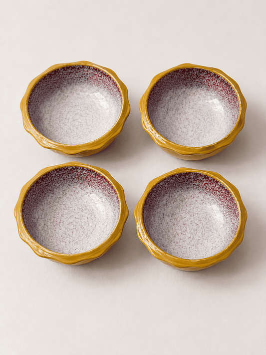 VELIXCO Mustard Special Cut Bowl Set of 4