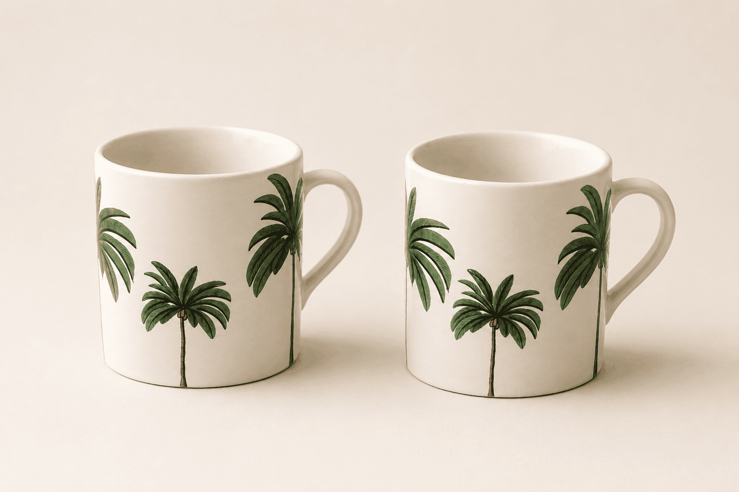 VELIXCO Palm Breeze Ceramic Mug Set of 2