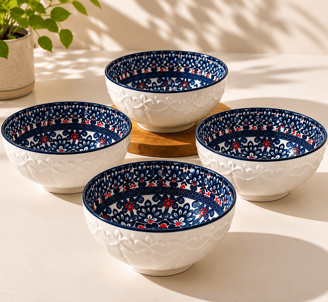 VELIXCO Royal Mosaic Serving Bowl Set of 4