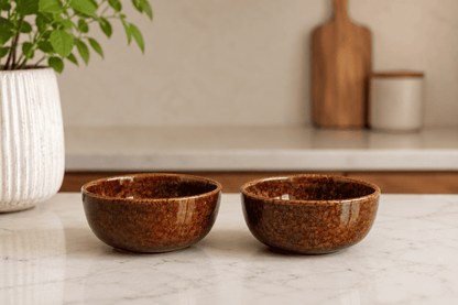 VELIXCO Rustic Earth Serving Bowl Set of 2
