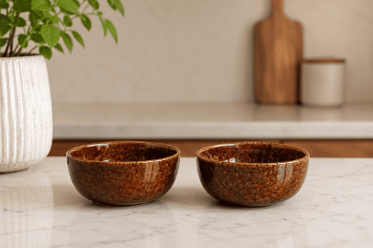 VELIXCO Rustic Earth Serving Bowl Set of 2