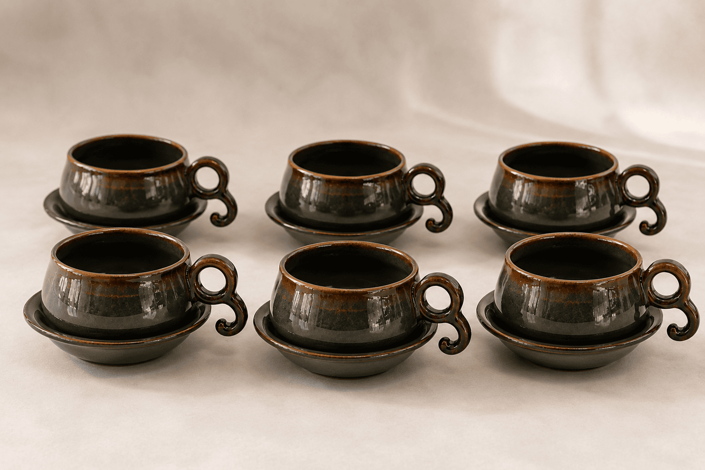 VELIXCO SageEarth Tea Cup & Saucer Set of 6