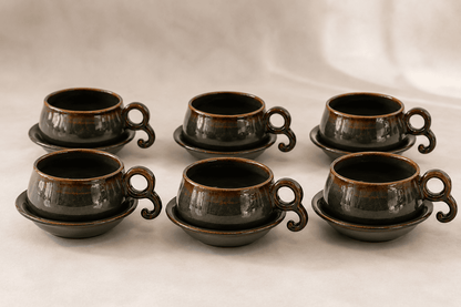 VELIXCO SageEarth Tea Cup & Saucer Set of 6