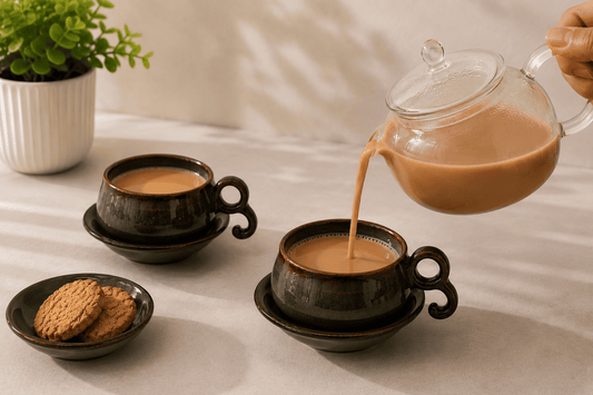VELIXCO SageEarth Tea Cup & Saucer Set of 6