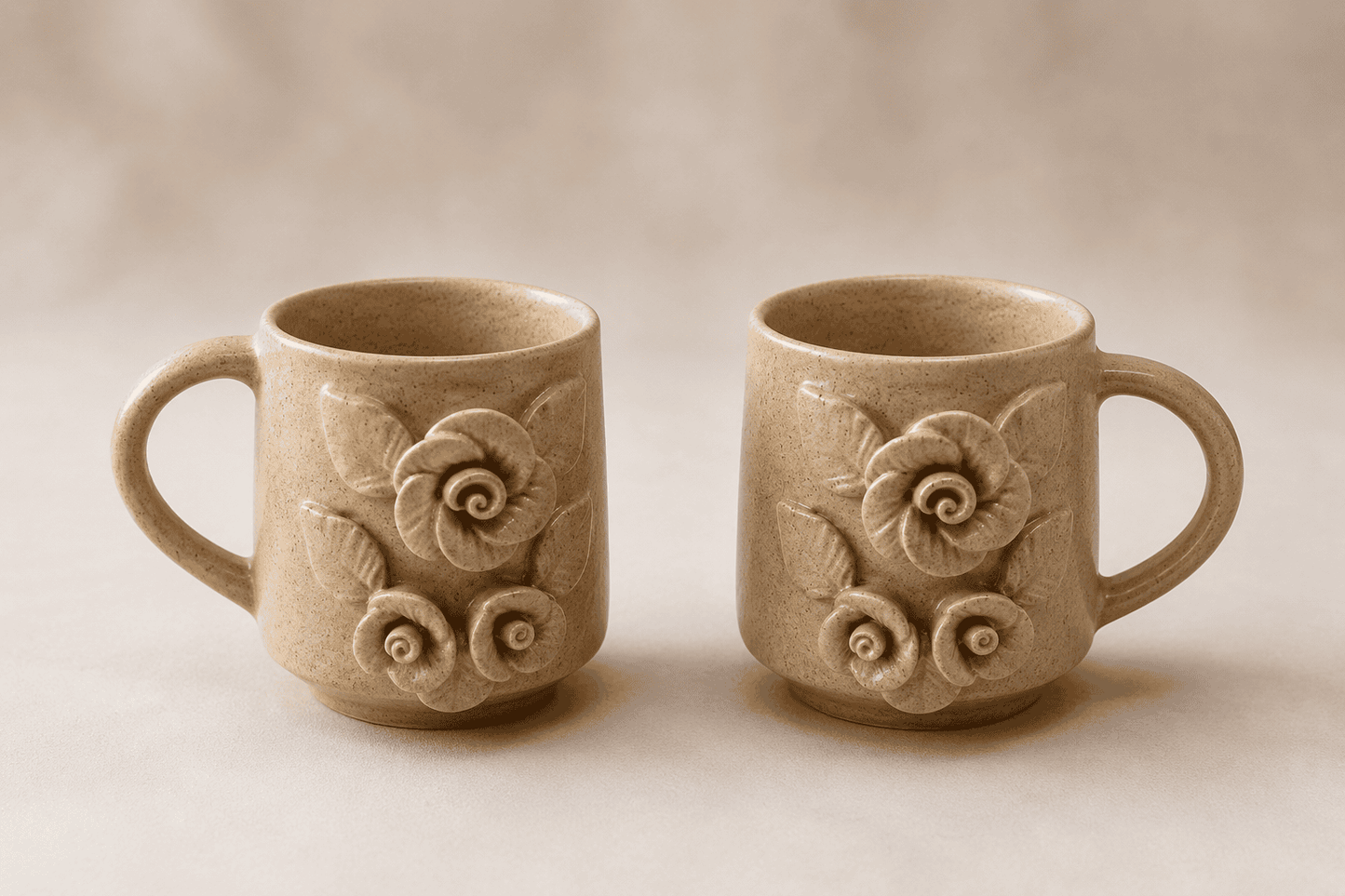 VELIXCO SandRose Handcrafted Coffee Mug Set of 2