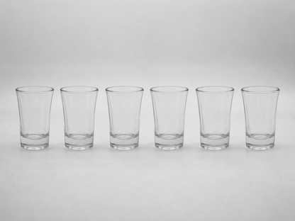 Shot Glass Set of 6 - Clear Tequila & Party Bar Glasses