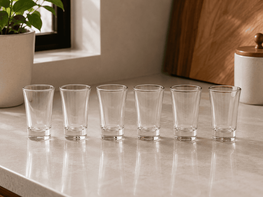 Shot Glass Set of 6 - Clear Tequila & Party Bar Glasses