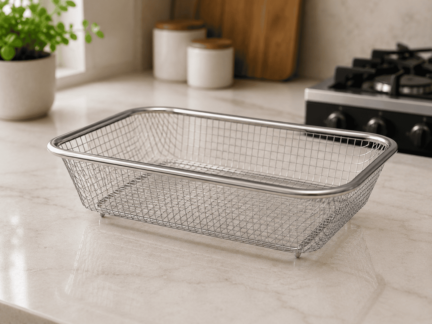 Stainless Steel Fruit Basket Square Wire | Velixco