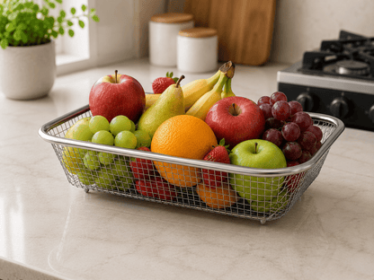 Stainless Steel Fruit Basket Square Wire | Velixco