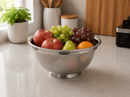 Stainless Steel Fruit Basket – Round Countertop Design