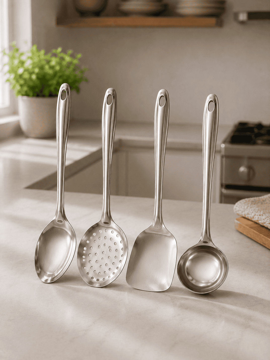 Stainless Steel Kitchen Spatula Tool Set – 4-Piece