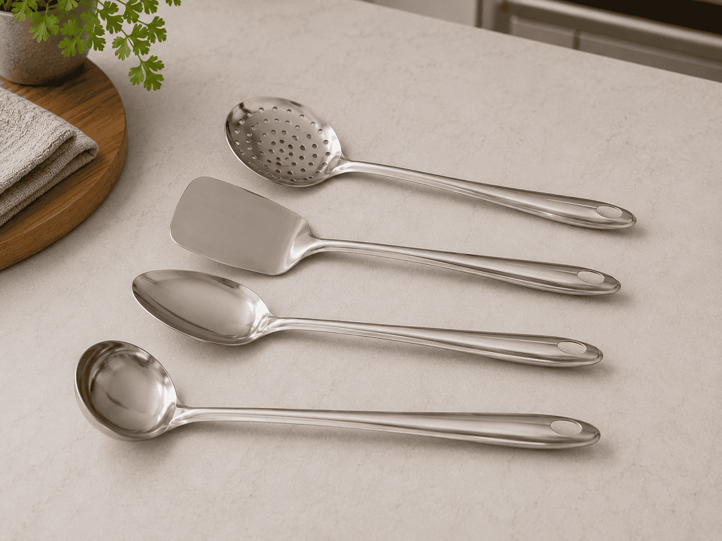 Stainless Steel Kitchen Spatula Tool Set – 4-Piece