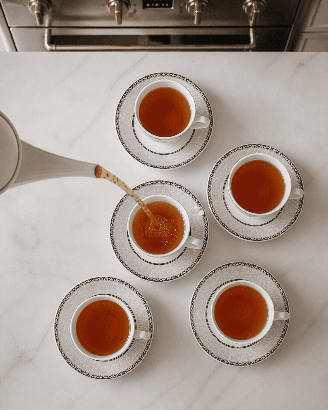 Tea/Coffee Cup & Saucer - New Georgian Platina Series PL 126 (Set of 6)